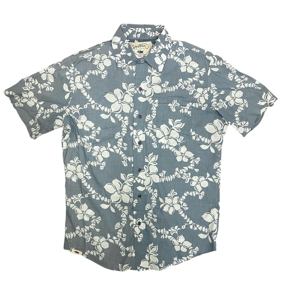 Western Aloha Hawaiian Shirt “Makawao Pareu” Made in USA Texas